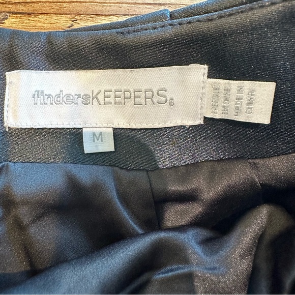 Finders Keepers Women’s Metallic Black Faux Leather Slit Front Sexy Pencil Skirt - Picture 5 of 11